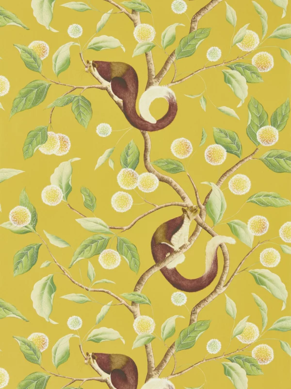 Nellie Wallpaper - Honey / Meadow by brown animal wallpaper from harlequin x diane hill