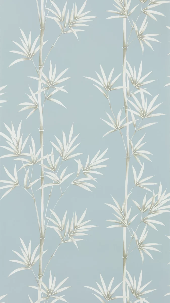 Isabella Wallpaper - Sky / Porcelain by blue botanical wallpaper from harlequin x diane hill
