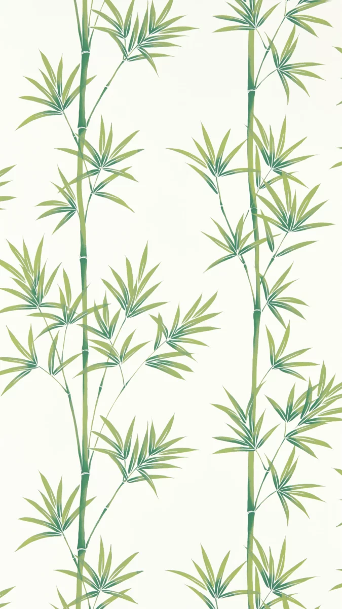 Isabella Wallpaper - Porcelain / Bamboo by green botanical wallpaper from harlequin x diane hill