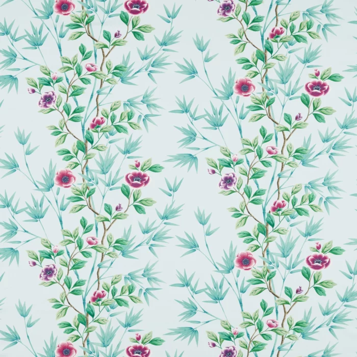 Lady Alford Fabric - Sky / Magenta swatch