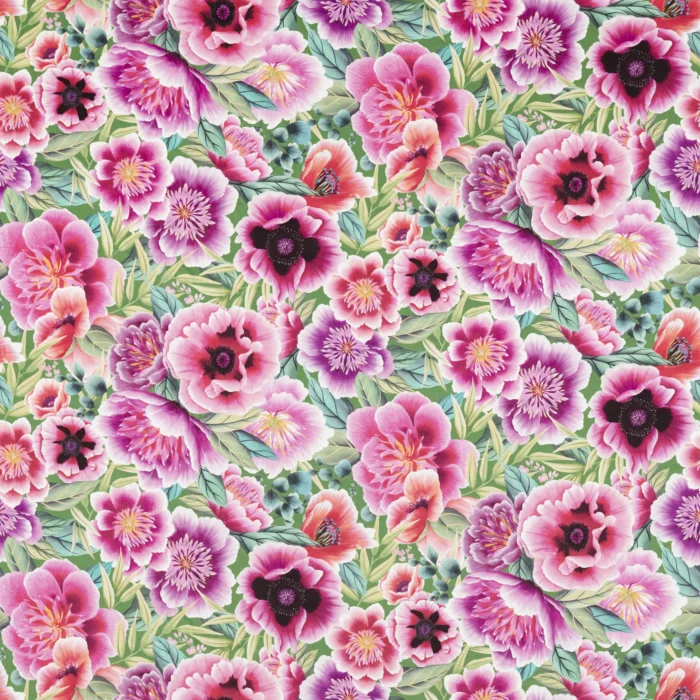 Marsha Fabric - Apple / Peopny / Magenta swatch