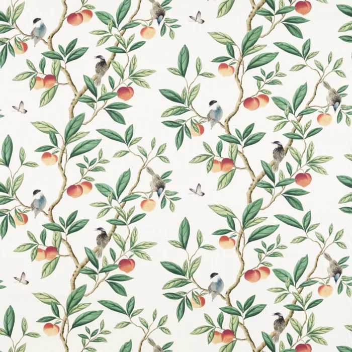 Ella Fabric - Fig Blossom / Fig Leaf / Nectarine swatch