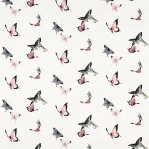 white animal linen fabric from Harlequin x Diane Hill