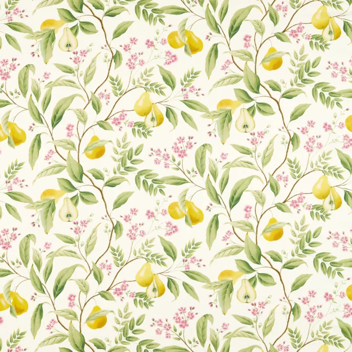 Marie Fabric - Fig Leaf / Honey / Blossom swatch
