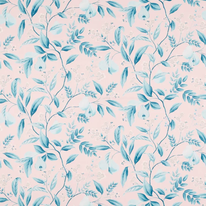 Marie Fabric - Rose / Lagoon swatch
