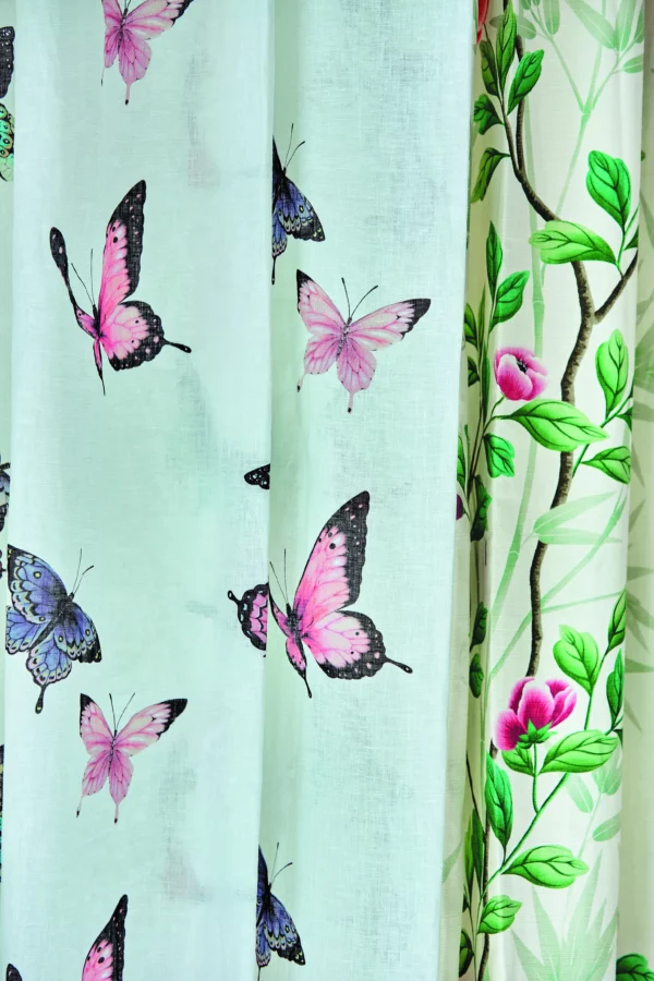 Emmeline Fabric - Chalk / Rose / Sky by Emmeline Fabric - Chalk / Rose / Sky from
