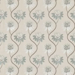 blue botanical embroideried fabric from Harlequin