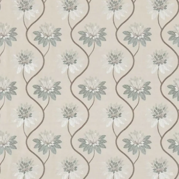 Eloise Fabric - Willow by blue botanical embroideried fabric from Harlequin
