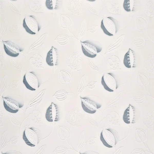 blue botanical voile-sheer fabric from Harlequin