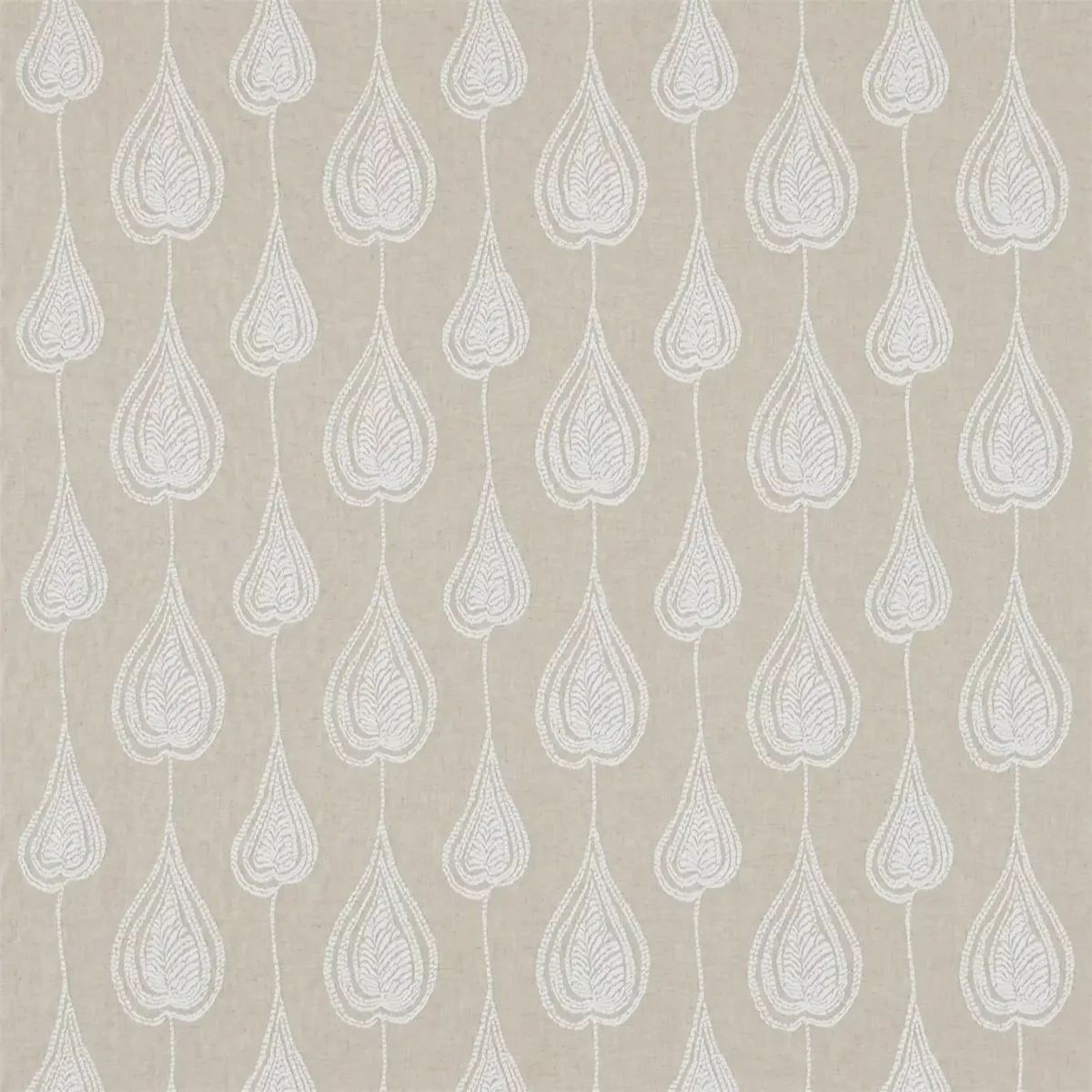 neutral botanical embroideried fabric from Harlequin