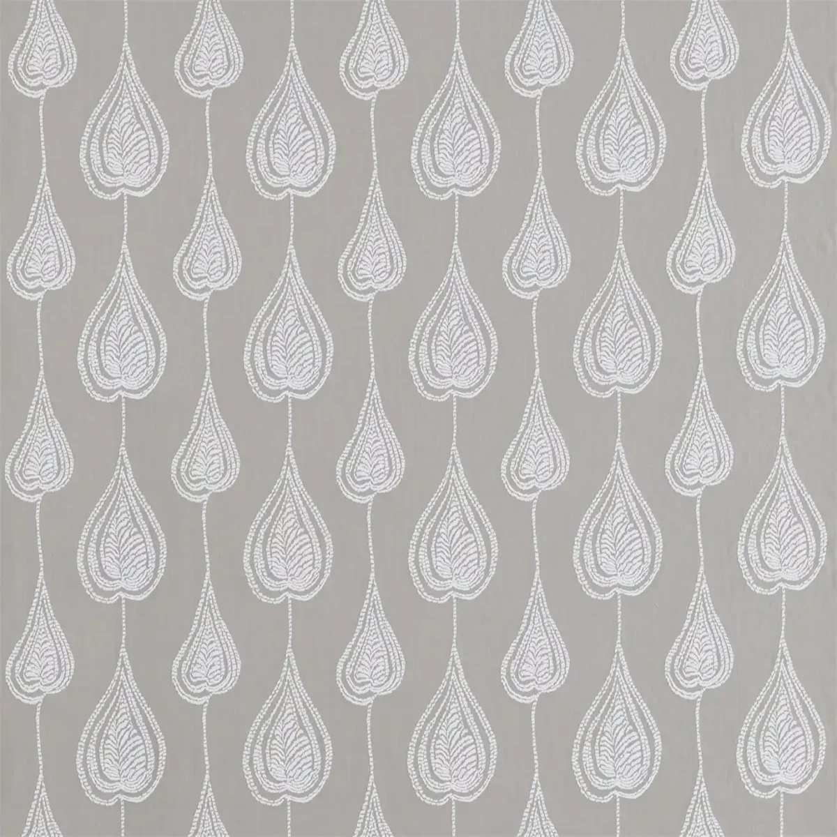 black-grey botanical embroideried fabric from Harlequin
