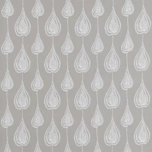 black-grey botanical embroideried fabric from Harlequin