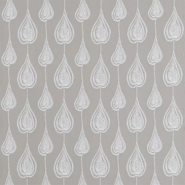 Gigi Fabric - French Grey by black-grey botanical embroideried fabric from Harlequin