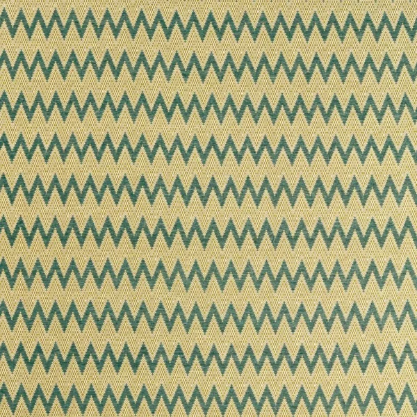 Akari Fabric - Pine / Straw by green striped woven fabric from Harlequin