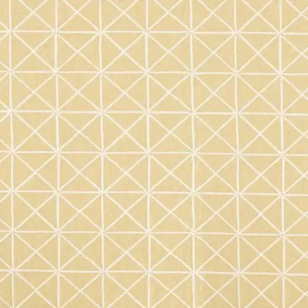Kado Fabrics - Buttermilk / Taupe by yellow geometric cotton fabric from Harlequin