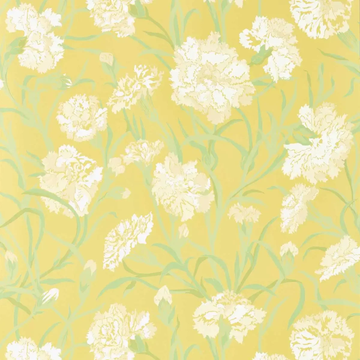 Fleur de Joie Wallcovering - Chalk / Clover / Honey by yellow botanical wallpaper from harlequin