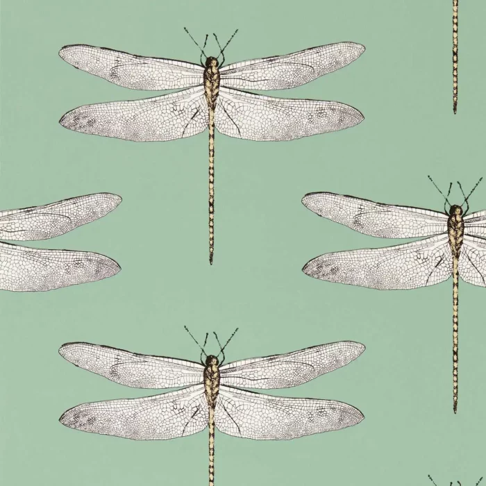 Demoiselle Wallcovering - Seaglass / First Light / Sand fabric swatch HRTW113145