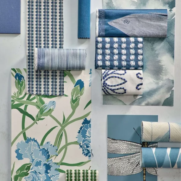 Chaconia Fabric - Lagoon / Linden by Chaconia Fabric - Lagoon / Linden from