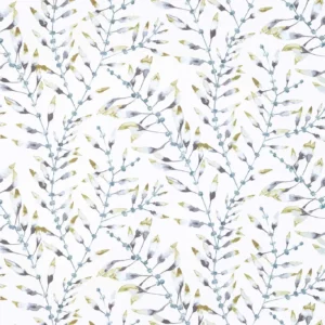 blue botanical linen fabric from Harlequin