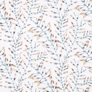 orange botanical linen fabric from Harlequin