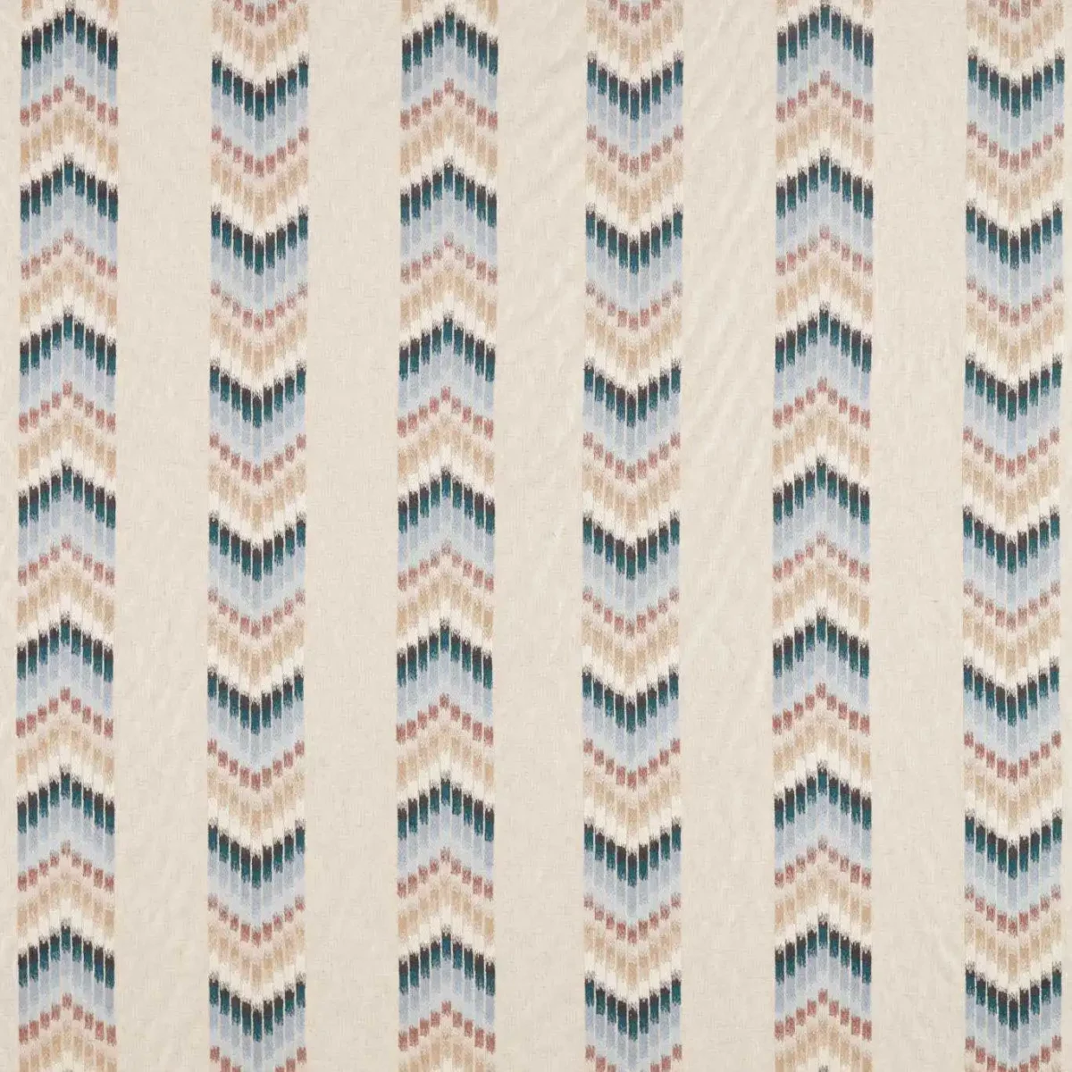 blue striped embroideried fabric from Harlequin
