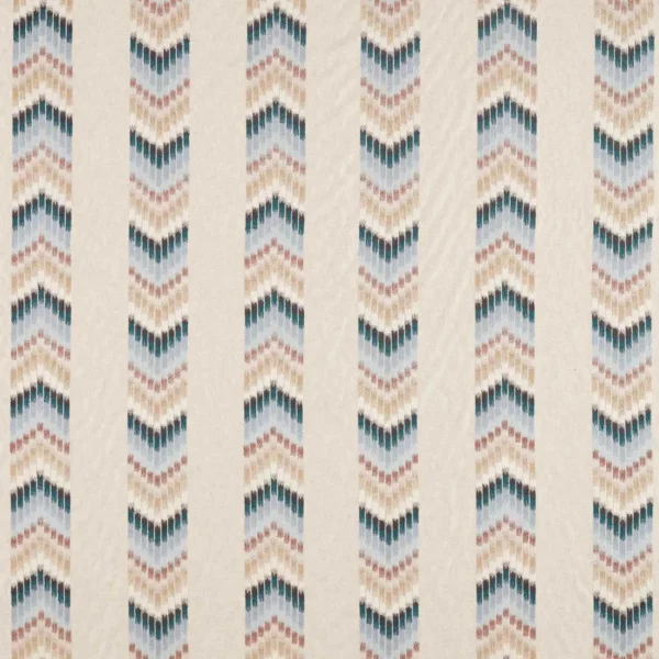 Kengo Fabric - Heather / Mist by blue striped embroideried fabric from Harlequin