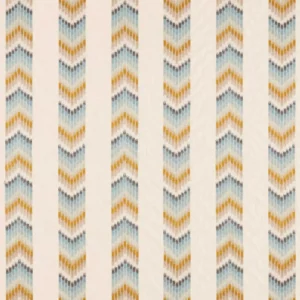 yellow striped embroideried fabric from Harlequin