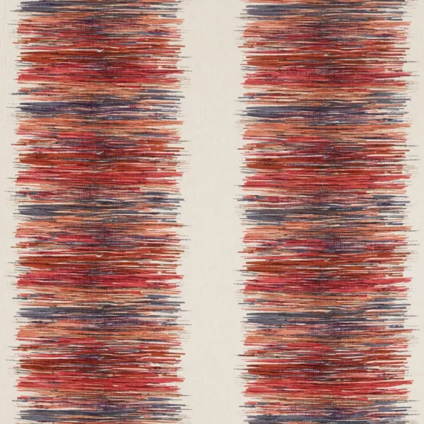 Chromatic Fabric - Sedona / Neptune / Melon by red striped embroideried fabric from Harlequin