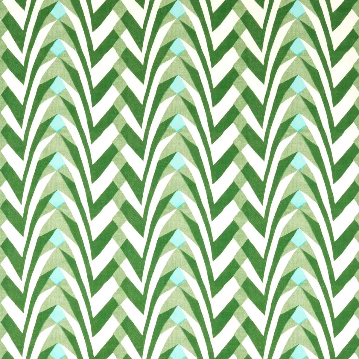 Klimt Fabric - Kelly / Aqua by green striped cotton fabric from Harlequin