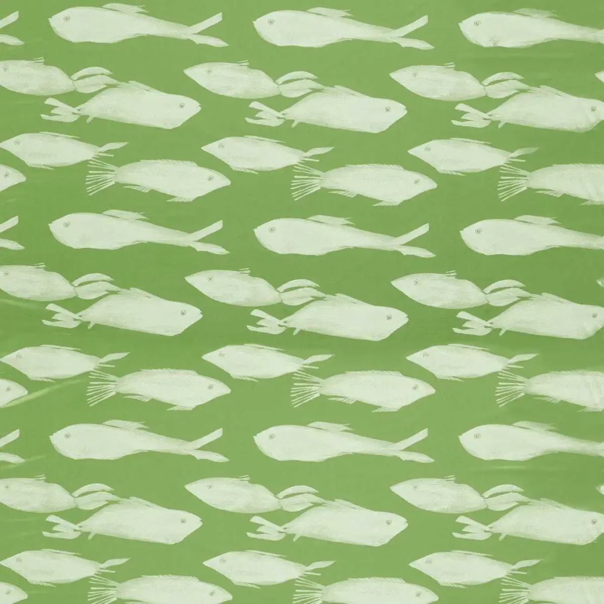 Kaku Fabric - Sweet Pea by green animal jacquard fabric from Harlequin