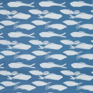 blue animal jacquard fabric from Harlequin