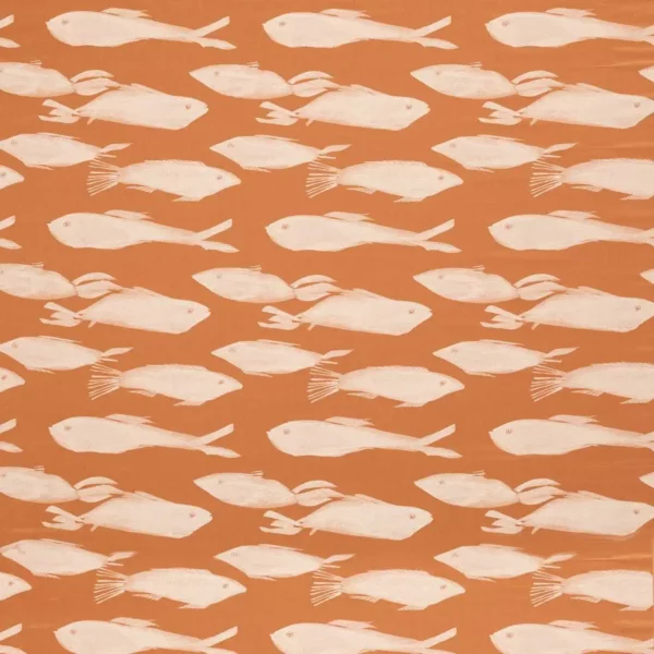 Kaku Fabric - Paprika by orange animal jacquard fabric from Harlequin