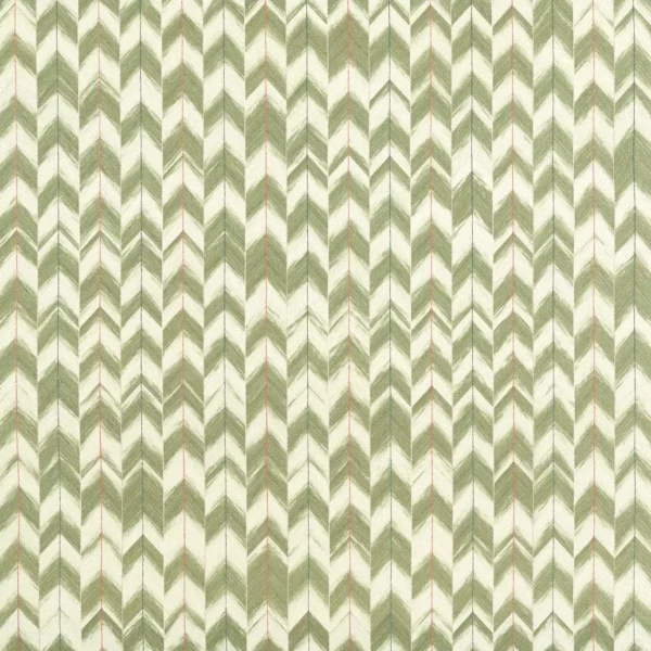 Suisai Fabric - Moss / Positano / First Light by green striped embroideried fabric from Harlequin