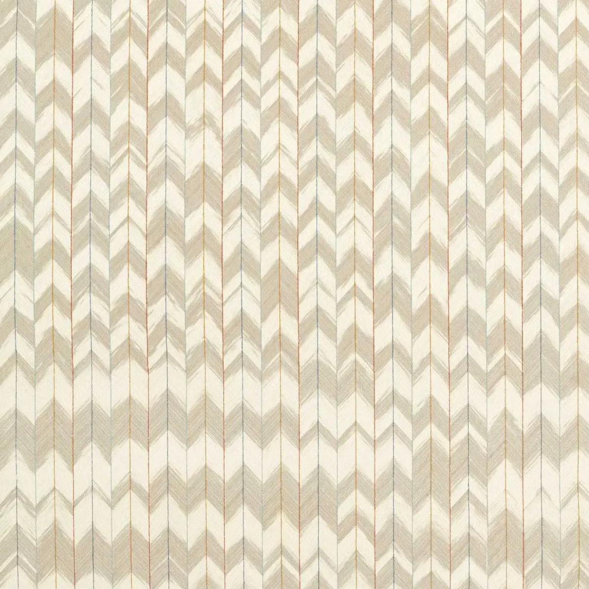 Suisai Fabric - Taupe / Paprika / First Light by neutral striped embroideried fabric from Harlequin