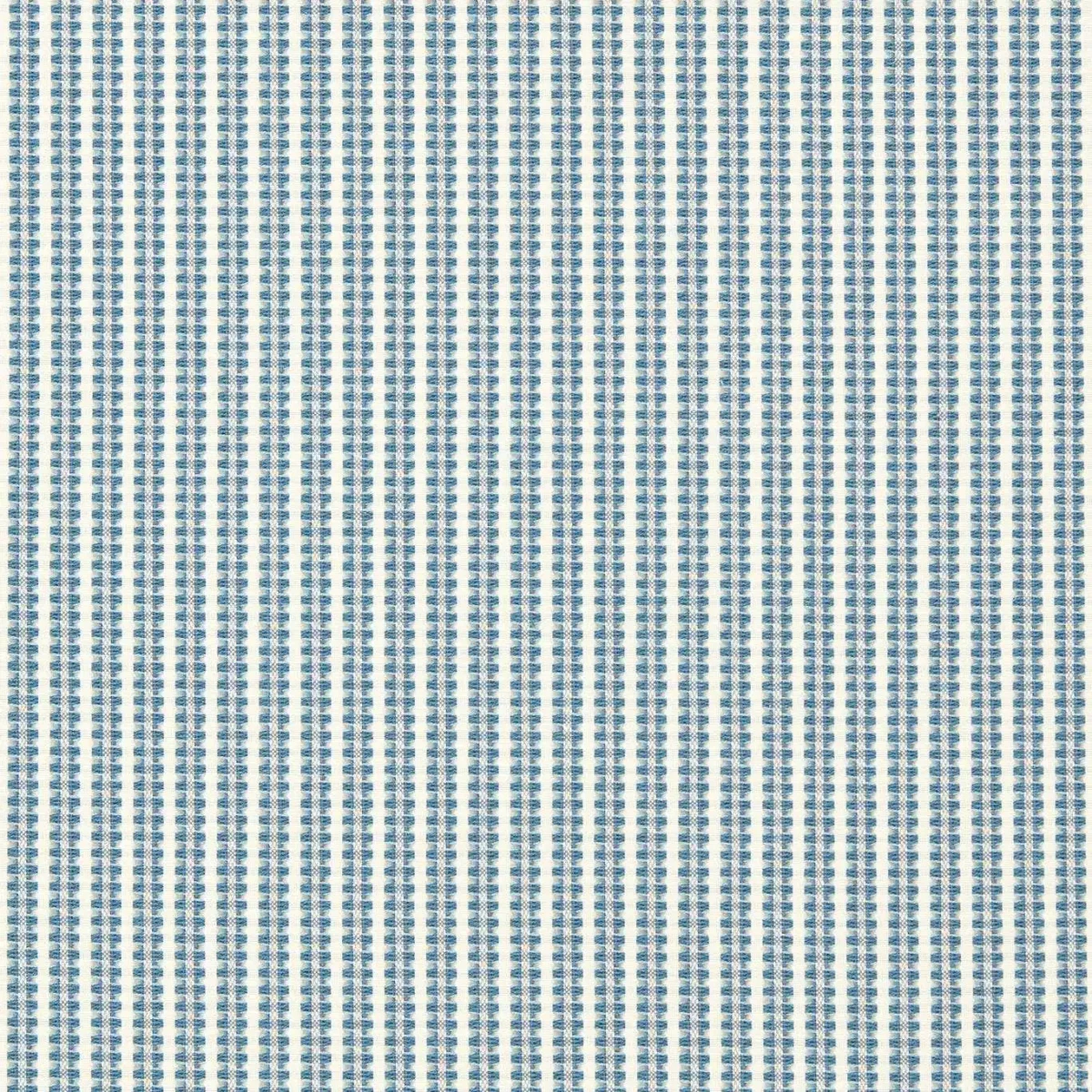 Pepita Stripe Fabric - Sky / Linen by blue striped cotton fabric from Harlequin