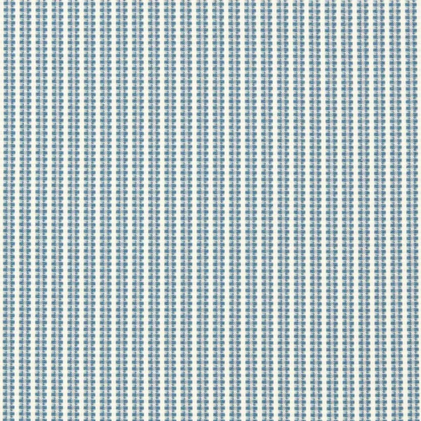 Pepita Stripe Fabric - Sky / Linen by blue striped cotton fabric from Harlequin