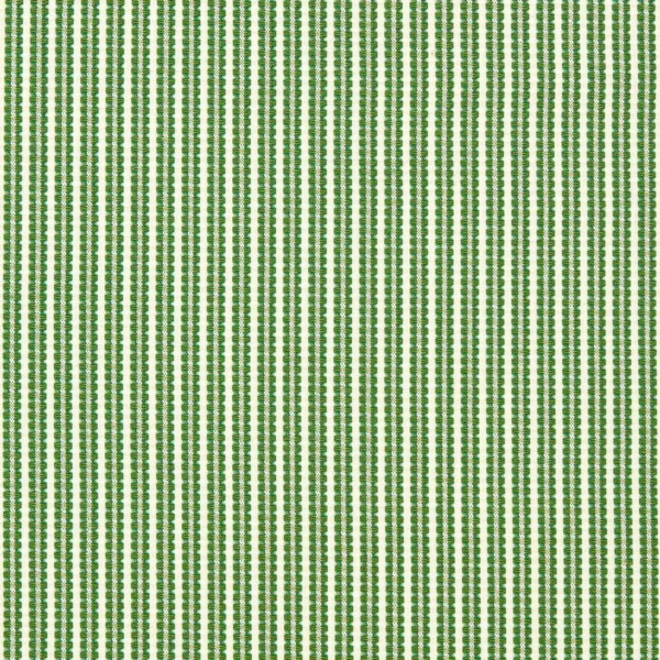 Pepita Stripe Fabric - Kelly / First Light by green striped cotton fabric from Harlequin