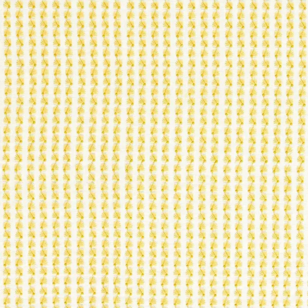 Silene Fabric - Honey / First Light / Ochre by yellow botanical embroideried fabric from Harlequin