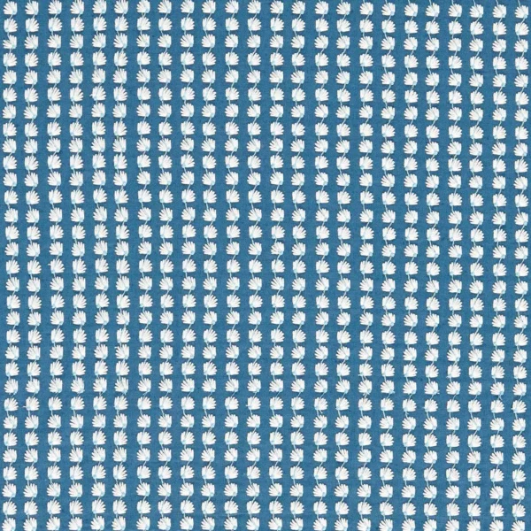 Silene Fabric - Denim / First Light / Sky by blue botanical embroideried fabric from Harlequin