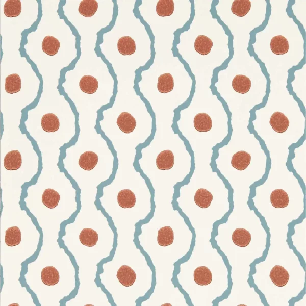 Connor Wallcovering - Pacific / Terracotta by orange spotted wallpaper from harlequin