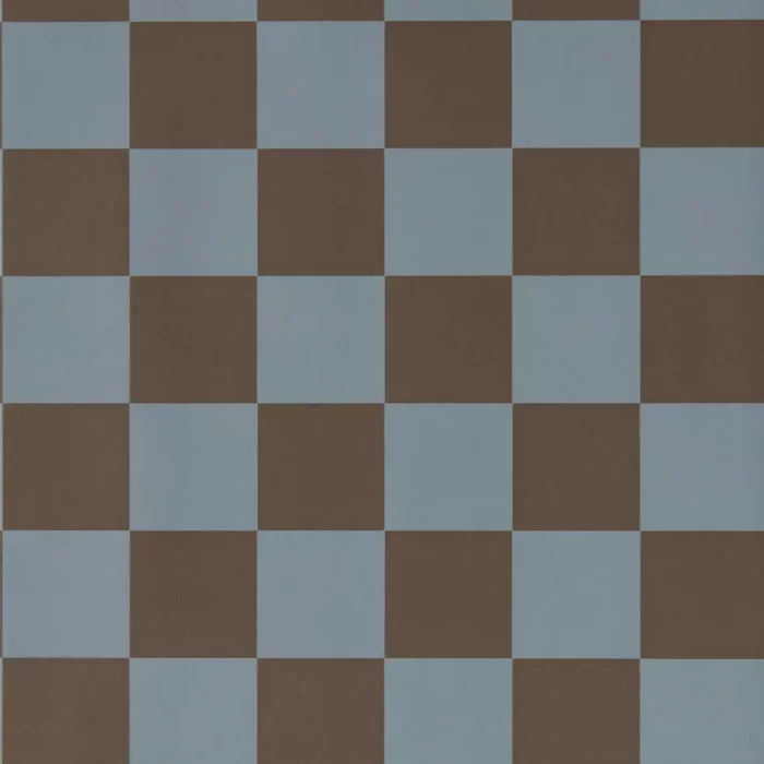 Blenets Check Wallcovering - Atlantic / Chocolate fabric swatch HHHW113168