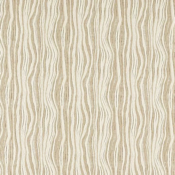 Ridley Fabric - Oatmeal by white striped velvet-chenille fabric from Harlequin