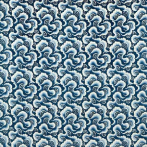 blue botanical velvet-chenille fabric from Harlequin