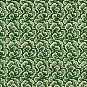 green botanical velvet-chenille fabric from Harlequin
