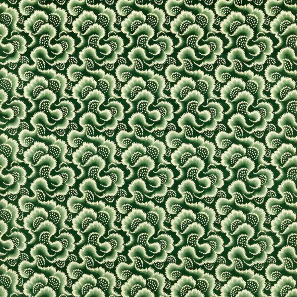 Ludaix Velvet Fabric - Matcha by green botanical velvet-chenille fabric from Harlequin