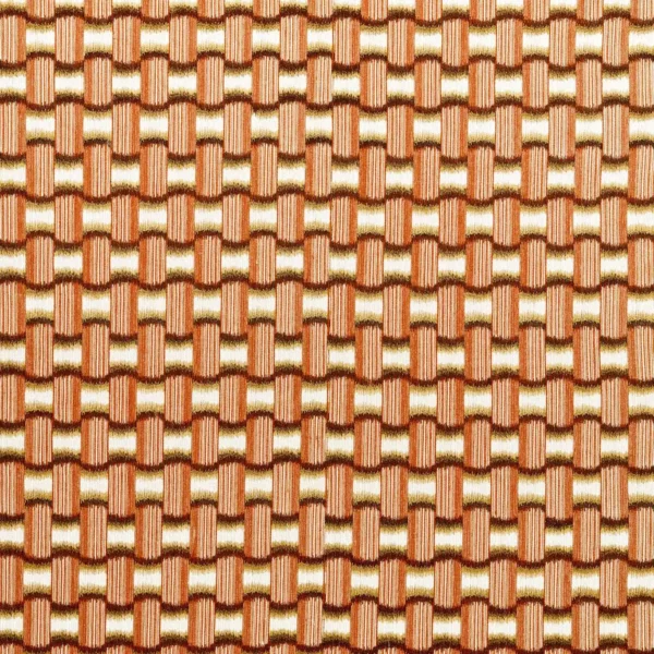 Ikigai Fabric - Terracotta by orange geometric embroideried fabric from Harlequin
