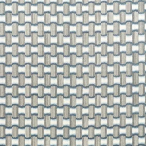 blue geometric embroideried fabric from Harlequin
