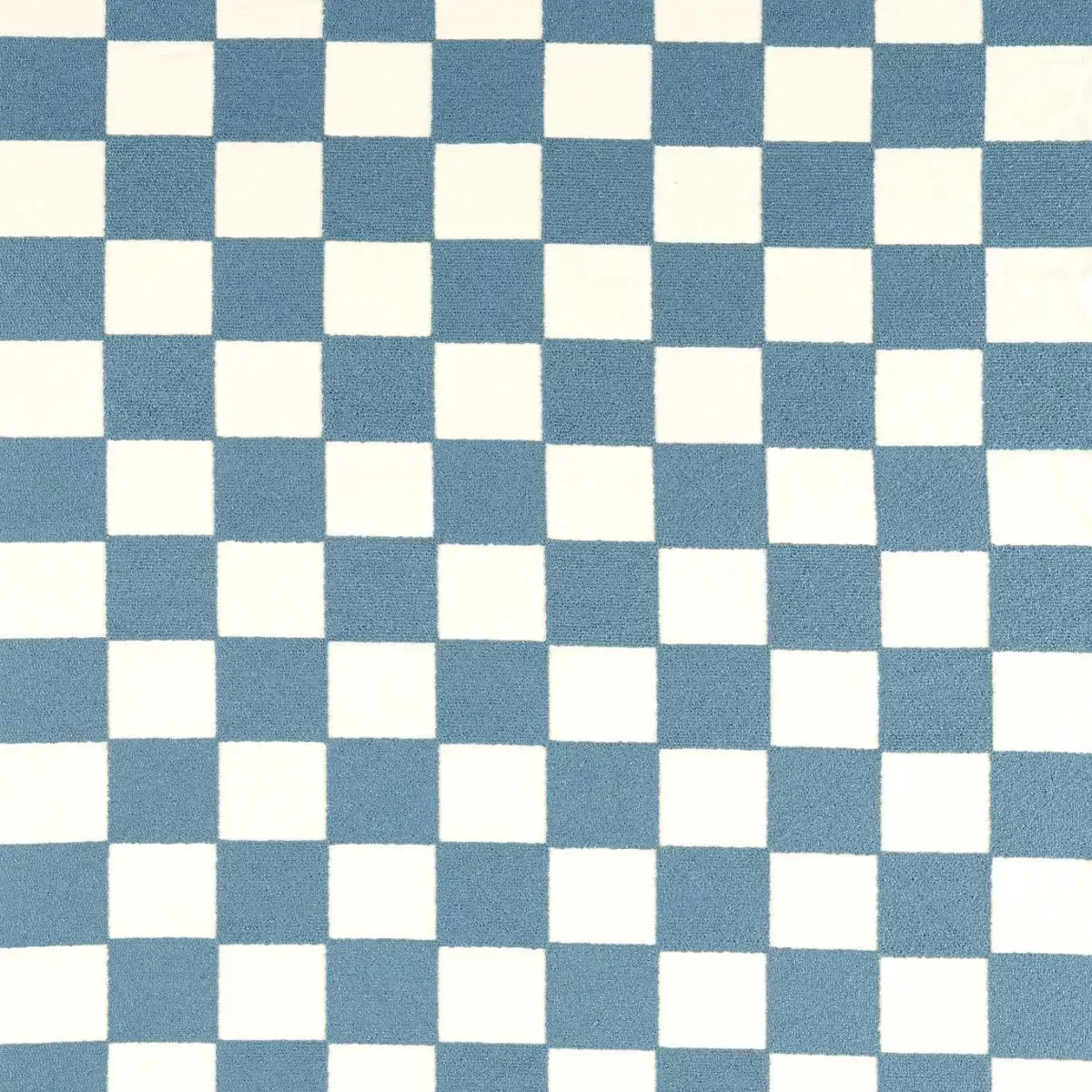 Blenets Check Fabric - Atlantic by blue checked embroideried fabric from Harlequin