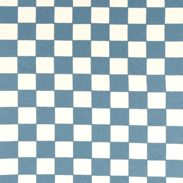 Blenets Check Fabric - Atlantic by blue checked embroideried fabric from Harlequin