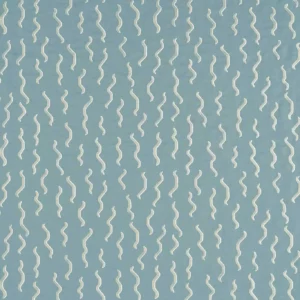 blue striped embroideried fabric from Harlequin